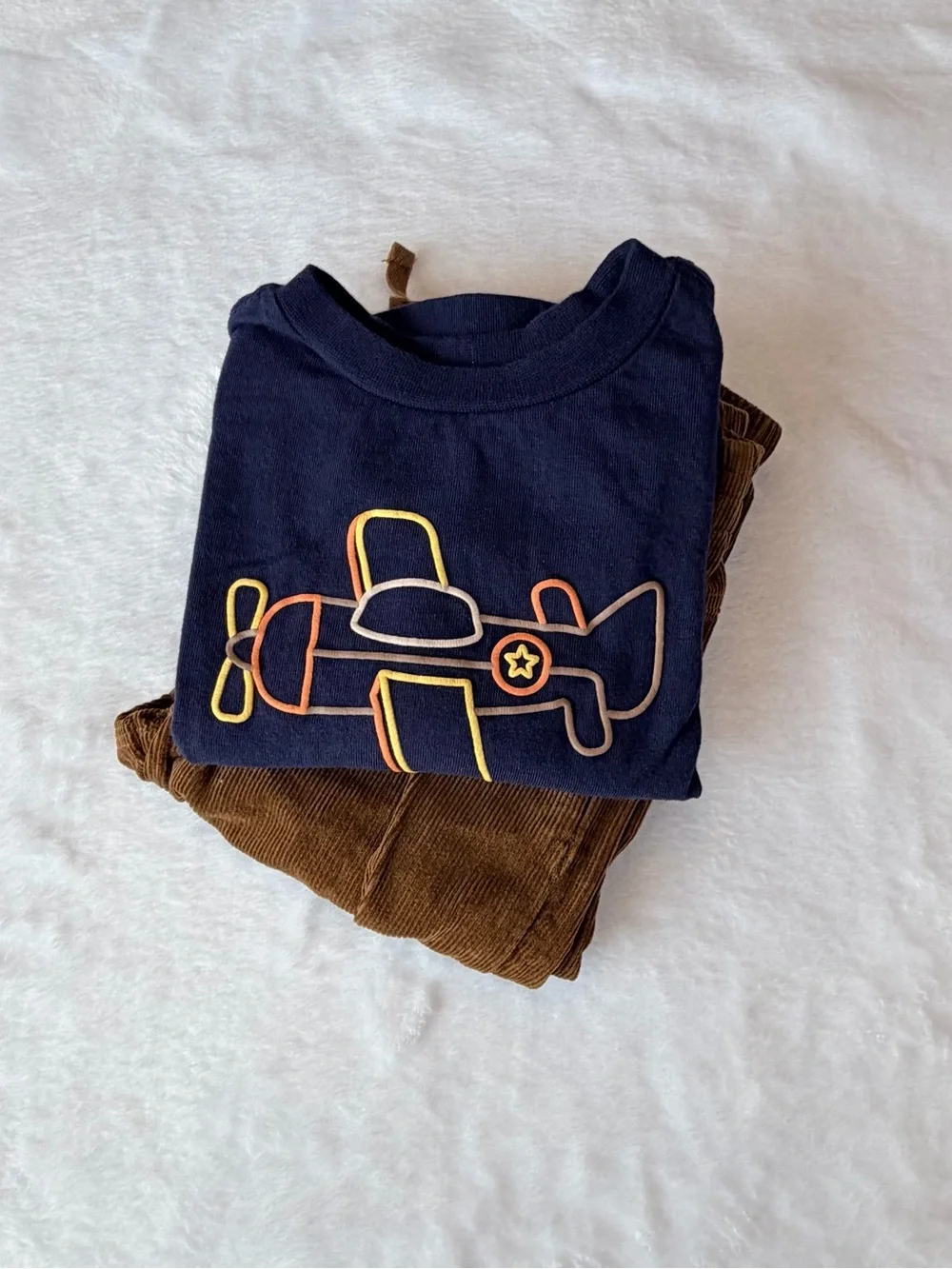 Little Me Navy Airplane Graphic Tee - 12 months